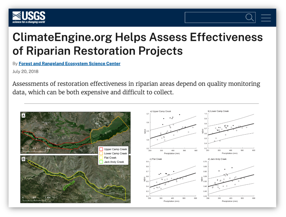 Vegetation conditions map example for BLM rangelands